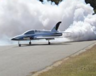 Jet with smoke