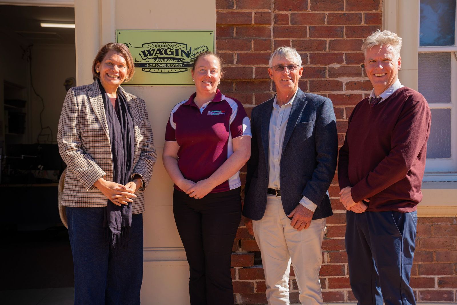 Pictured are Senator Dorinda Cox; Homecare Manager Amy Kippin; Shire President Cr Philip Blight; Dr Kenneth Parker, CEO Shire of Wagin